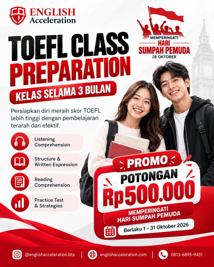 TOEFL Class Preparation Promo Poster